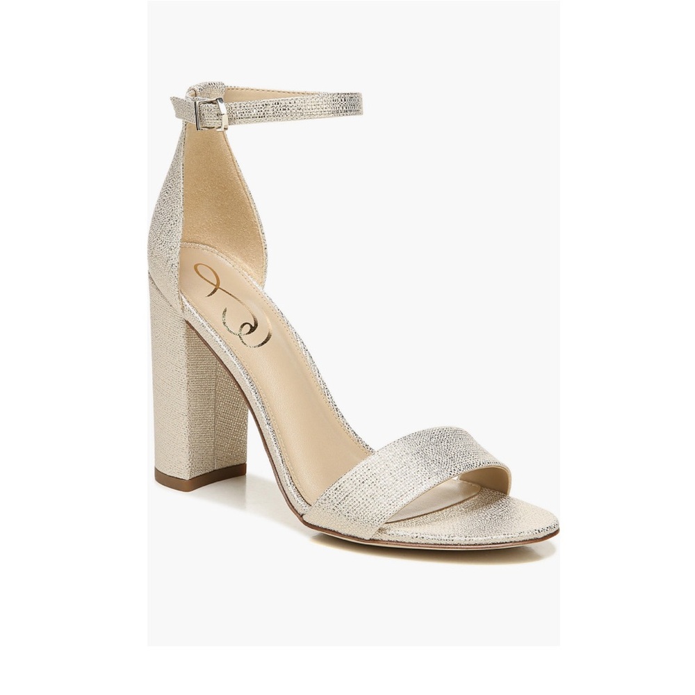 Sam Edelman Yaro ankle Strap Sandal in Metallic jute Size: 7.5